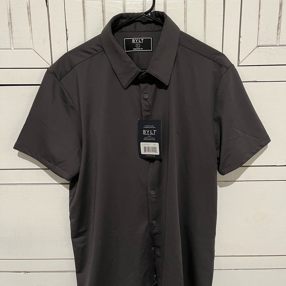 BYLT, Large Button Down Short Sleeve Shirt, Brand New.